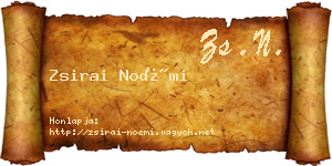 Zsirai Noémi névjegykártya