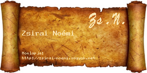 Zsirai Noémi névjegykártya